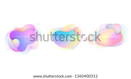Set of liquid elements pastel colors. Fluid colorful shapes. EPS 10.