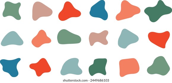 Set of Liquid Fluid Blob shape collection. Vector illustration. 