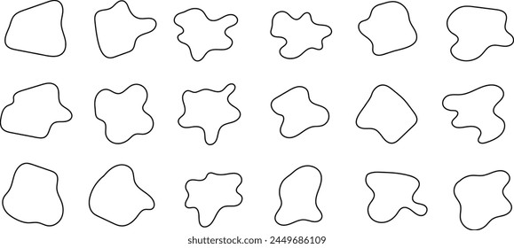 Set of Liquid Fluid Blob shape collection. Vector illustration. 
