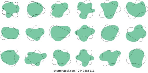 Set of Liquid Fluid Blob shape collection. Vector illustration. 
