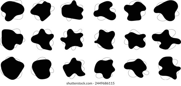 Set of Liquid Fluid Blob shape collection. Vector illustration. 