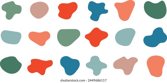 Set of Liquid Fluid Blob shape collection. Vector illustration. 