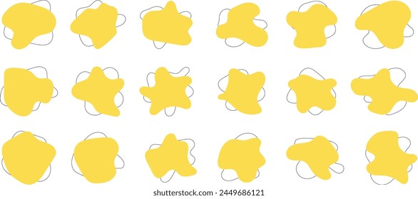 Set of Liquid Fluid Blob shape collection. Vector illustration. 