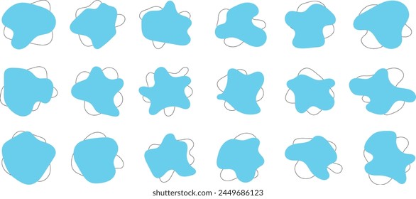 Set von Liquid Fluid Blob Form Kollektion. Vektorillustration. 