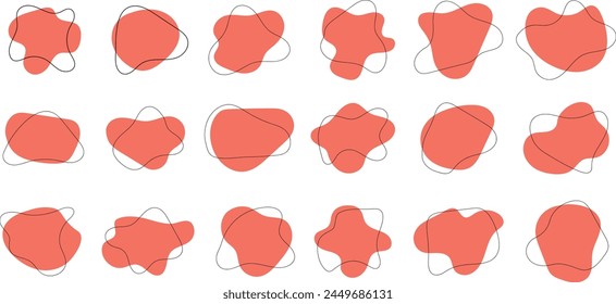 Set of Liquid Fluid Blob shape collection. Vector illustration. 