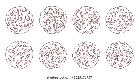 set of liquid fluid circles made of hand draw organic shapes. design for card, invitation, wallpaper, poster	