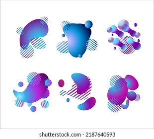 Set of Liquid Gradation Illustrations 