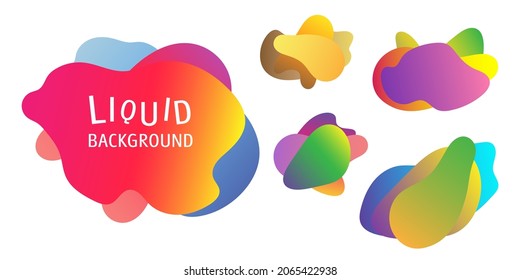 Set of liquid gradient backgrounds. Vector illustration.