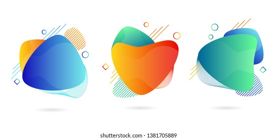 Set of  liquid gradient bubbles. Vector design element for covers, greeting card, poster or flyers. - Vector