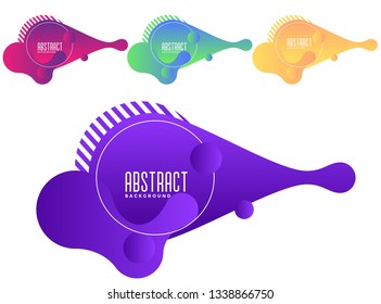 Set of liquid gradient color abstract geometric shapes. Modern banner with fluid design. Abstract liquid shape. Fluid design. Isolated gradient waves.  Vector illustration. - Vector