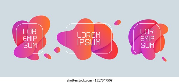 Set of liquid gradient color shapes. Colorful creative frames. Graphic concept for your design