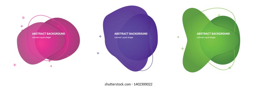 Set of Liquid Gradient Elements. Set of Abstract Abstract Shaped Backgrounds for Flyers, Banners, Web Sites, Business Cards, Invitations, Gift Cards, Brochures, Landing Pages