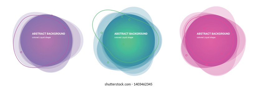 Set of Liquid Gradient Elements. Set of Abstract Abstract Shaped Backgrounds for Flyers, Banners, Web Sites, Business Cards, Invitations, Gift Cards, Brochures, Landing Pages