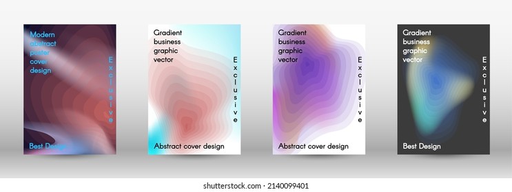 Fijado para líquido. Antecedentes holográficos abstractos. Moda borrosa de malla brillante en tonos rosa, azul, verde. Vector publicitario de moda en retro para libro, anual, interfaz móvil, aplicación web.