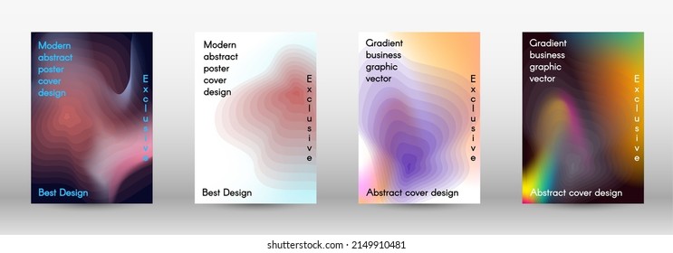 Fijado para líquido. Antecedentes holográficos abstractos. Moda borrosa de malla brillante en tonos rosa, azul, verde. Vector publicitario de moda en retro para libro, anual, interfaz móvil, aplicación web.