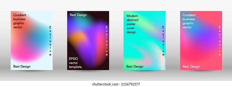 Set for liquid. Holographic abstract backgrounds.  Bright mesh blurred pattern in pink, blue, green tones.  Cover, poster, wallpaper. Colorful abstract texture. Poster design template. 