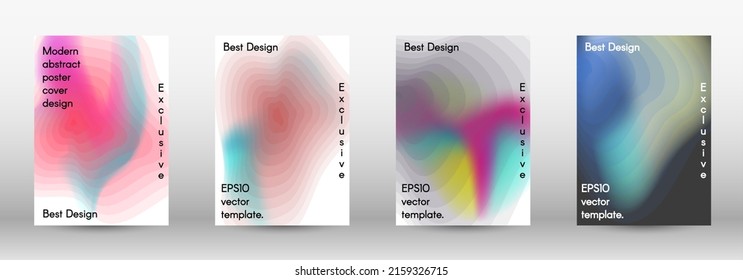 Set for liquid. Holographic abstract backgrounds. Bright mesh blurred pattern.