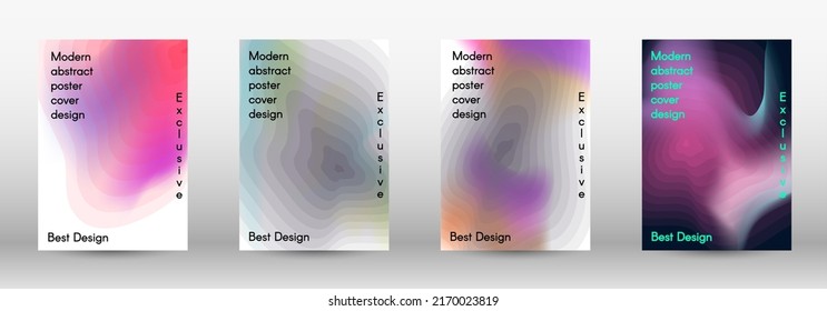 Set for liquid. Holographic abstract backgrounds. Bright mesh blurred pattern.