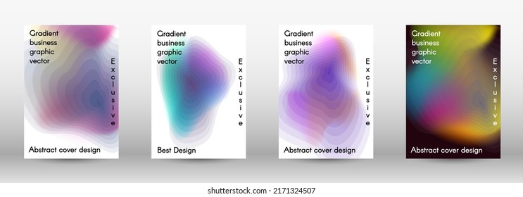 Fijado para líquido. Antecedentes holográficos abstractos. Moda borrosa de malla brillante en tonos rosa, azul, verde. Vector publicitario de moda en retro para libro, anual, interfaz móvil, aplicación web.