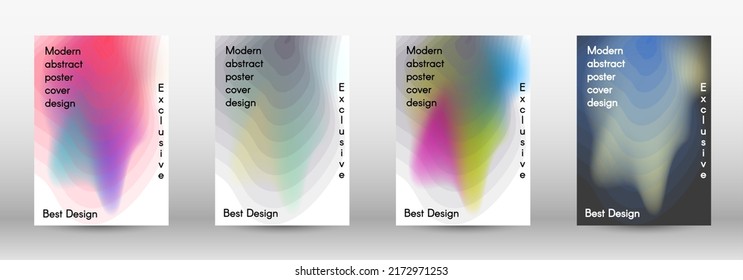 Fijado para líquido. Antecedentes holográficos abstractos. Moda borrosa de malla brillante en tonos rosa, azul, verde. Vector publicitario de moda en retro para libro, anual, interfaz móvil, aplicación web.