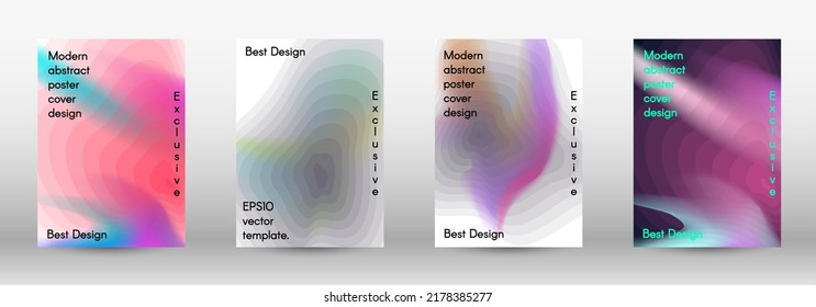 Set for liquid. Holographic abstract backgrounds. Bright mesh blurred pattern.