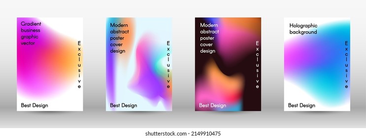 Set for liquid colorful background   Bright mesh blurred pattern in pink  blue  green tones   Cover  poster  wallpaper  Colorful abstract texture  Poster design template  