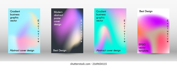 Set for liquid on colorful background.  Bright mesh blurred pattern in pink, blue, green tones.  Cover, poster, wallpaper. Colorful abstract texture. Poster design template. 