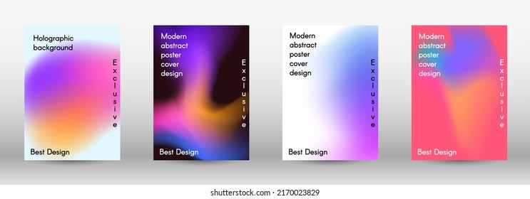 Set für Flüssigkeit auf buntem Hintergrund. Futuristische Vektorgrafik.