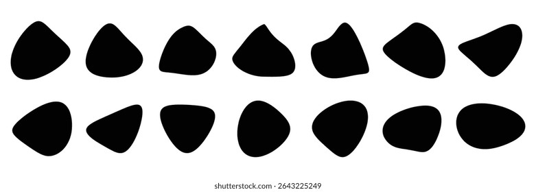 Conjunto de Formas de manchas orgánicas líquidas. Ilustración vectorial de forma redonda de forma orgánica.