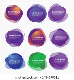 set of liquid shape label template design