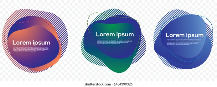 set of liquid shape label template design