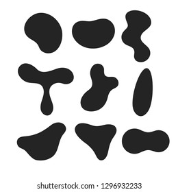 Set of liquid shapes. Abstract watery forms template.