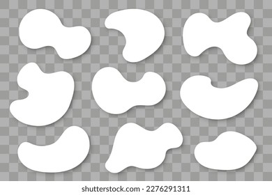 Set of liquid shapes element with shadow. Fluid shapes collection