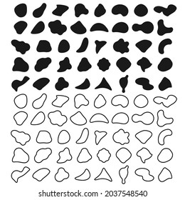 Set Of Liquid Shapes Icons. Abstract Shape Symbols, Organic Liquid Blobs, Irregular Fluids Collection. Vector Illustration. Eps 10.