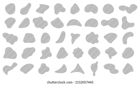 Set von Symbolen mit flüssigen Formen. Abstrakte Formsymbole, organische Flüssigkeitsplätze, unregelmäßige Flüssigkeitssammlung. Vektorgrafik. EPS10.