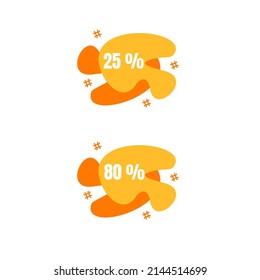 Set Liquid Sticker Discount Label Price Promotion Vector Design