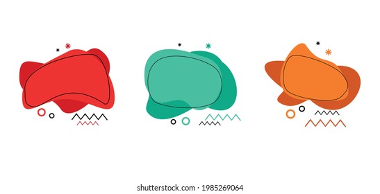 Set of Liquid Style Design Elements. Fit use for greeting card design, business card, poster etc.