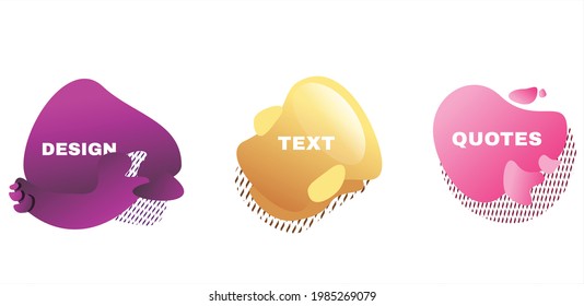Set of Liquid Style Design Elements. Fit use for greeting card design, business card, poster etc.