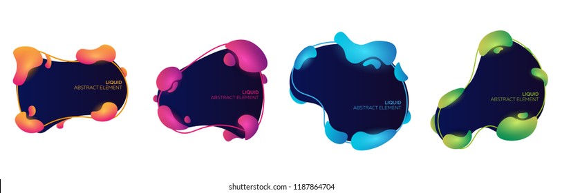 Set of Liquid vector colorful shapes. Abstract modern graphic elements. Vector Illustration