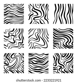 Set of liquid wavy pattern vector