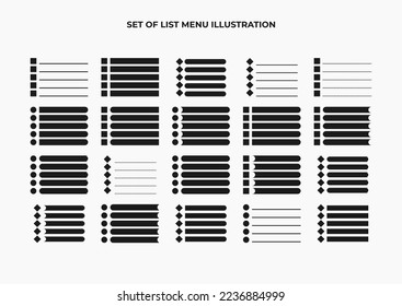 set of list menu illustration