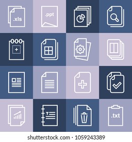 Set of List note elements. Office doc icon. Filelogo.