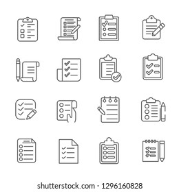 Set of list Related Vector Line Icons. Contains such Icons as documents, contract, estimate, agreement and etc. - Vector 