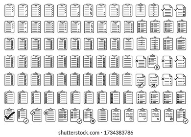 Set of list Related Vector Line Icons. Contains such Icons as documents, contract, estimate, agreement and etc. - Vector