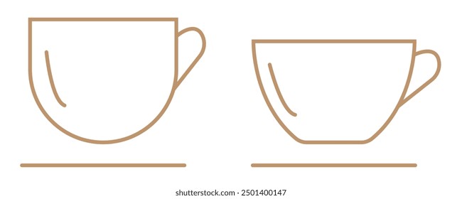 Set of lite brown beverage icon vector illustration. Editable Strock icons.