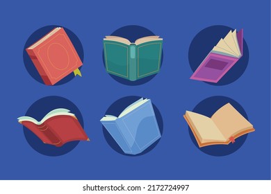 set of literacy and books design