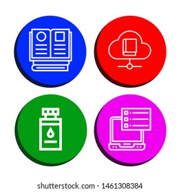 Set of literature icons such as Books, Book, Ink bottle, Ebook , literature