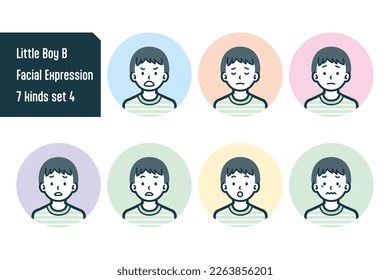 Set of Little Boy bust shot illustrations.