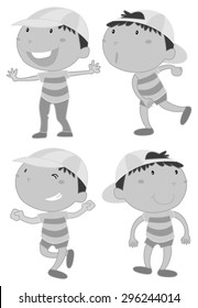 Conjunto de niños en diferentes acciones