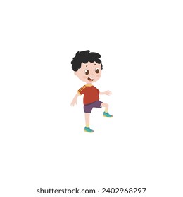 set of little boy playing vector poses cartoon